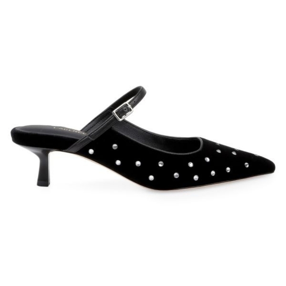 L'AGENCE Edith Black Studded Kitten Heels NWT - Picture 1 of 8